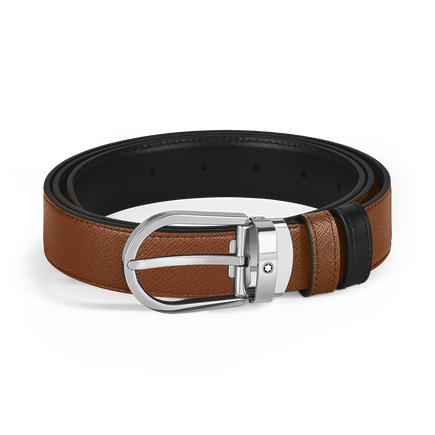 Ceinture R&eacute;versible Horseshoe 30 mm en Cuir Sartorial