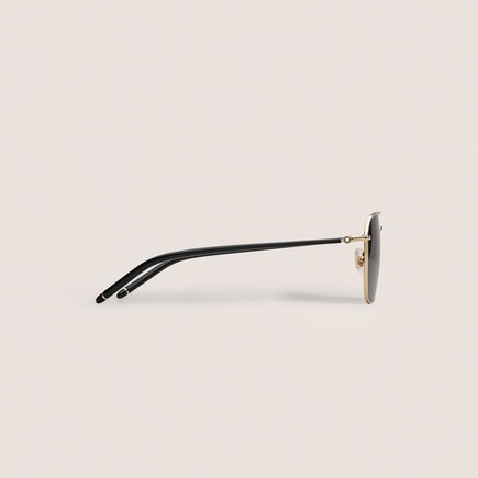 Squared Sunglasses with Gold-Coloured Metal Frame