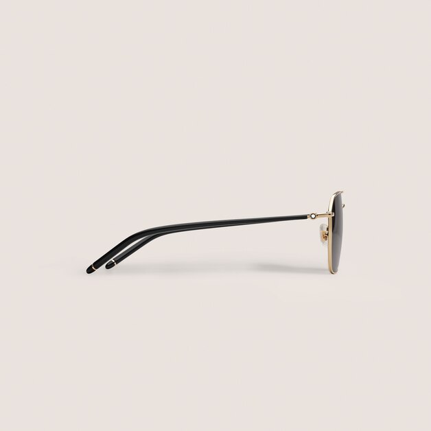 Squared Sunglasses with Gold-Coloured Metal Frame - 2