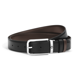 35 mm Reversible Belt in Meisterst&uuml;ck Leather with Rectangular Buckle