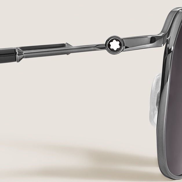Squared Sunglasses with Grey Metal Frame - 2