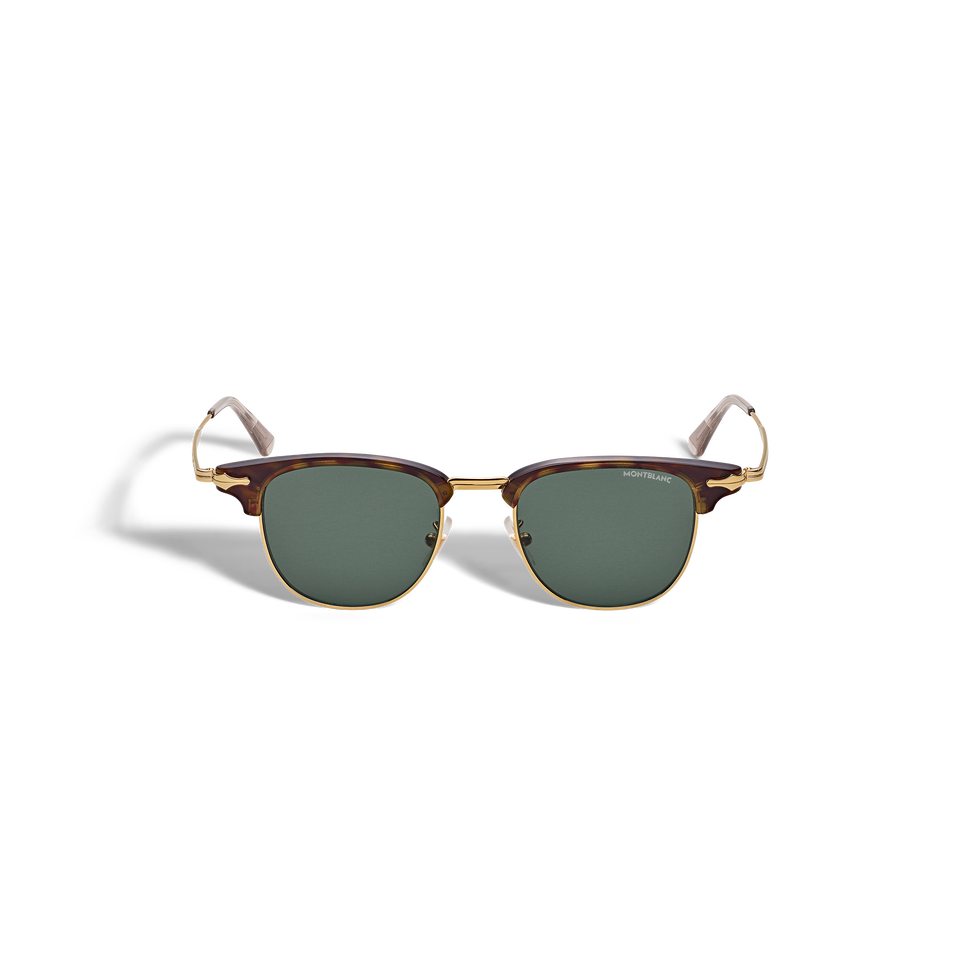 Rectangular Sunglasses with Gold-Coloured Metal Frame - 1