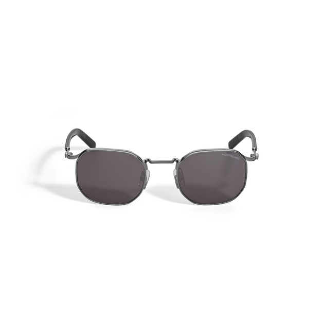 Squared Sunglasses with Grey Metal Frame - 1