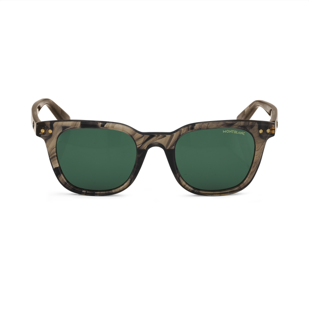 Lunettes de Soleil Rondes avec Monture en Acétate Marron - 1