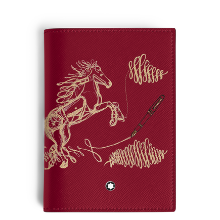 Porte-passeport Ann&eacute;e du Cheval en Cuir Sartorial