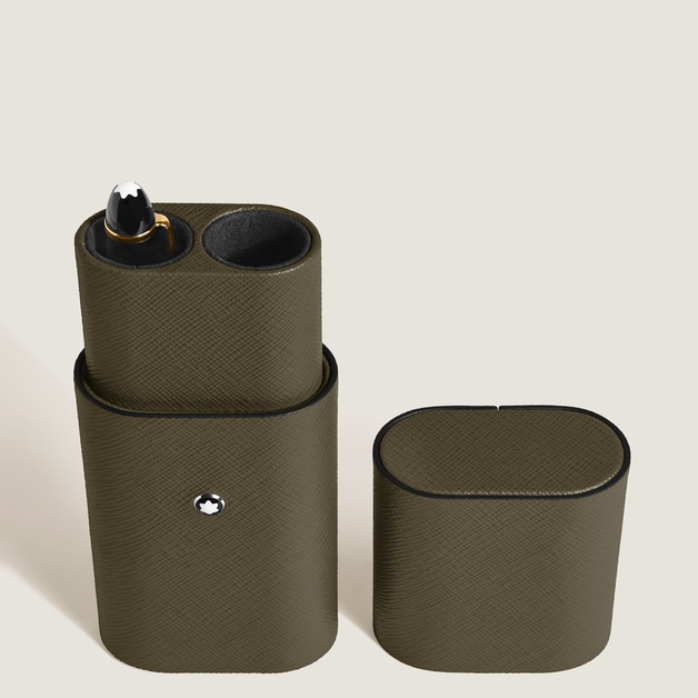 &Eacute;tui pour 2&nbsp;Instruments d'&Eacute;criture en Cuir Sartorial - 4