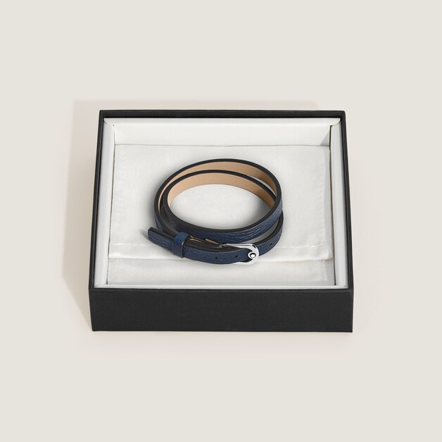 Bracciale Regolabile Horseshoe in Pelle con Grana - 2