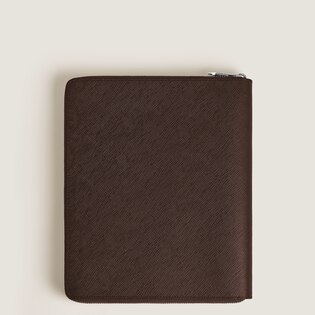 Medium Notebook Holder with zip in Sartorial Leather