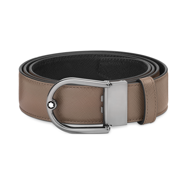 Cinturón Reversible de Piel Sartorial de 30 mm con Hebilla Horseshoe - 1
