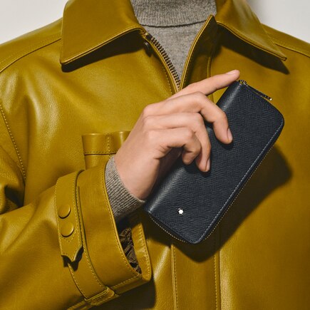 2-Pen Pouch with zip in Sartorial Leather