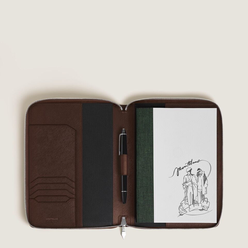 Medium Notebook Holder with zip in Sartorial Leather - 4