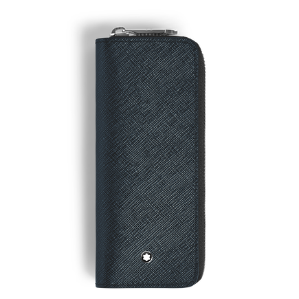 Estuche para 2 Artículos de Escritura con Cremallera de Piel Sartorial