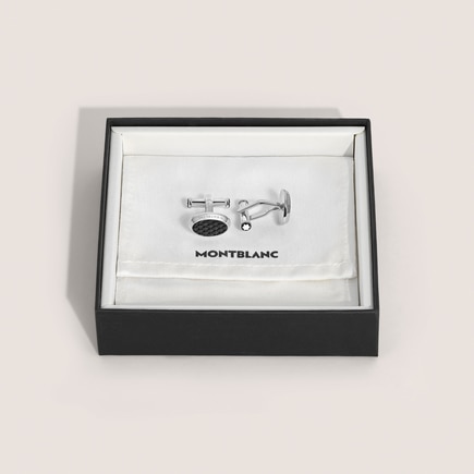 Meisterst&uuml;ck Oval Cufflinks with Geometric Lacquer Inlay