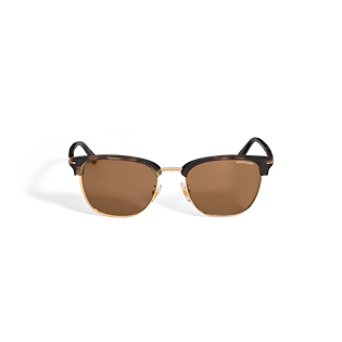 Squared Sunglasses with Metal Gold-Coloured Frame