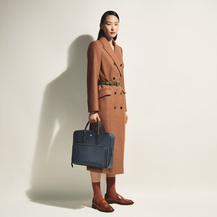 Medium Briefcase with Pocket in Sartorial Leather
