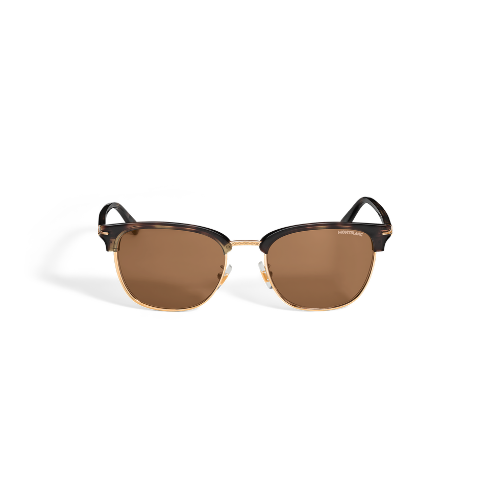 Squared Sunglasses with Metal Gold-Coloured Frame - 1