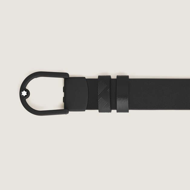 Horseshoe Light Buckle Black/Black 30&nbsp;mm Reversible Leather Belt - 5
