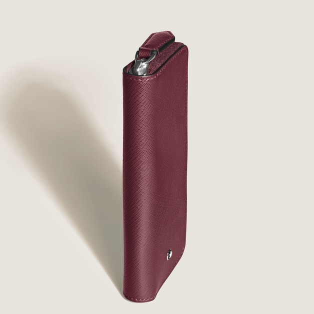 Astuccio con Cerniera per 2 Strumenti da Scrittura in Pelle Sartorial - 5