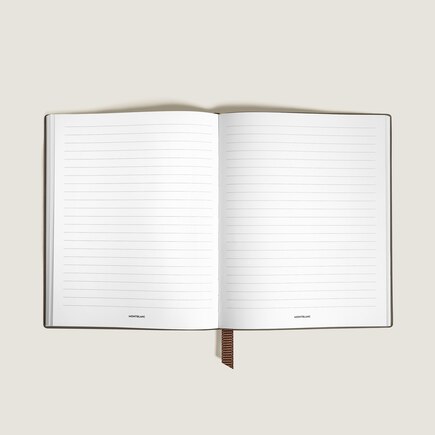 Large Notebook in Ostrich-Embossed Leather, Lined Pages