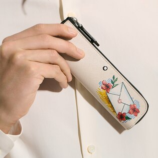 1 Pen Pouch with zip in Sartorial Leather