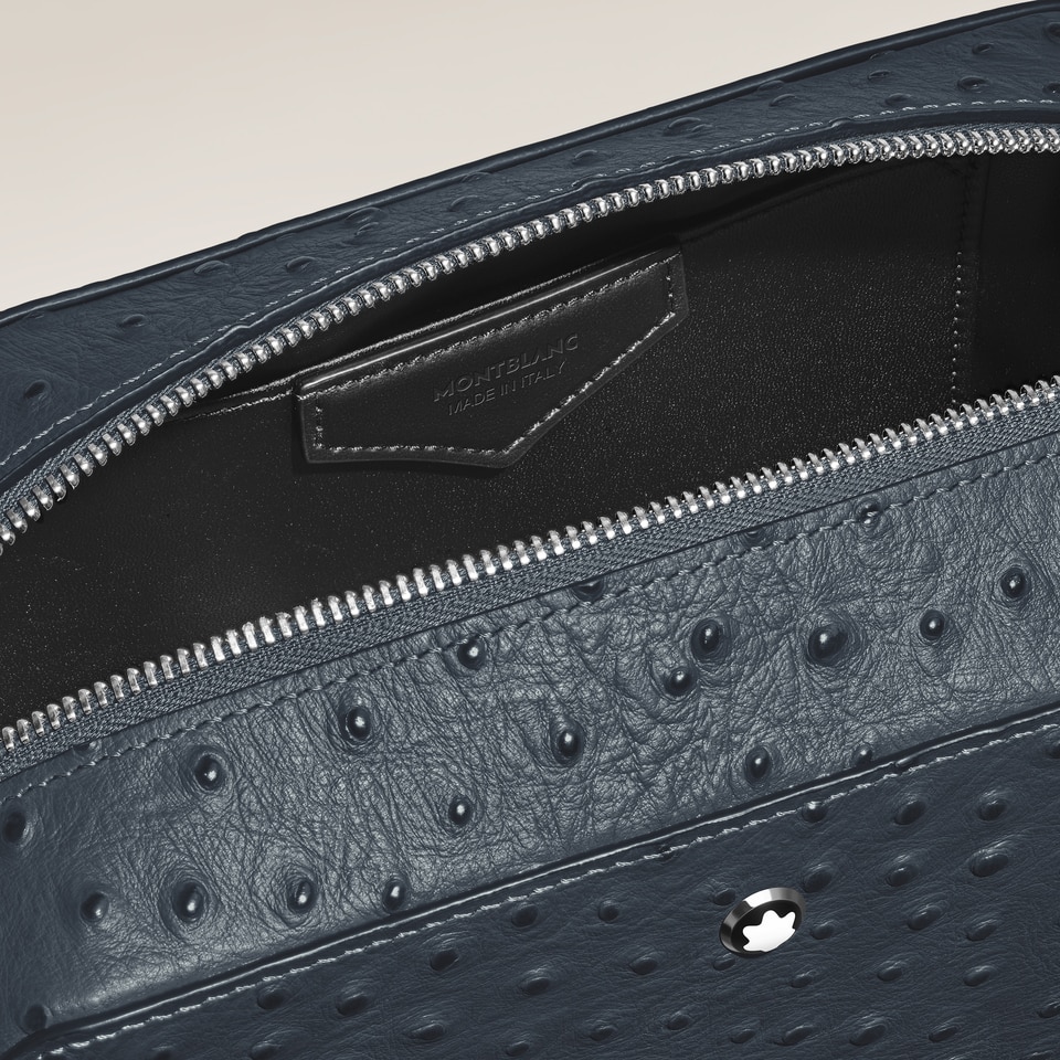 Toiletry Clutch in Ostrich-Embossed Leather - 6