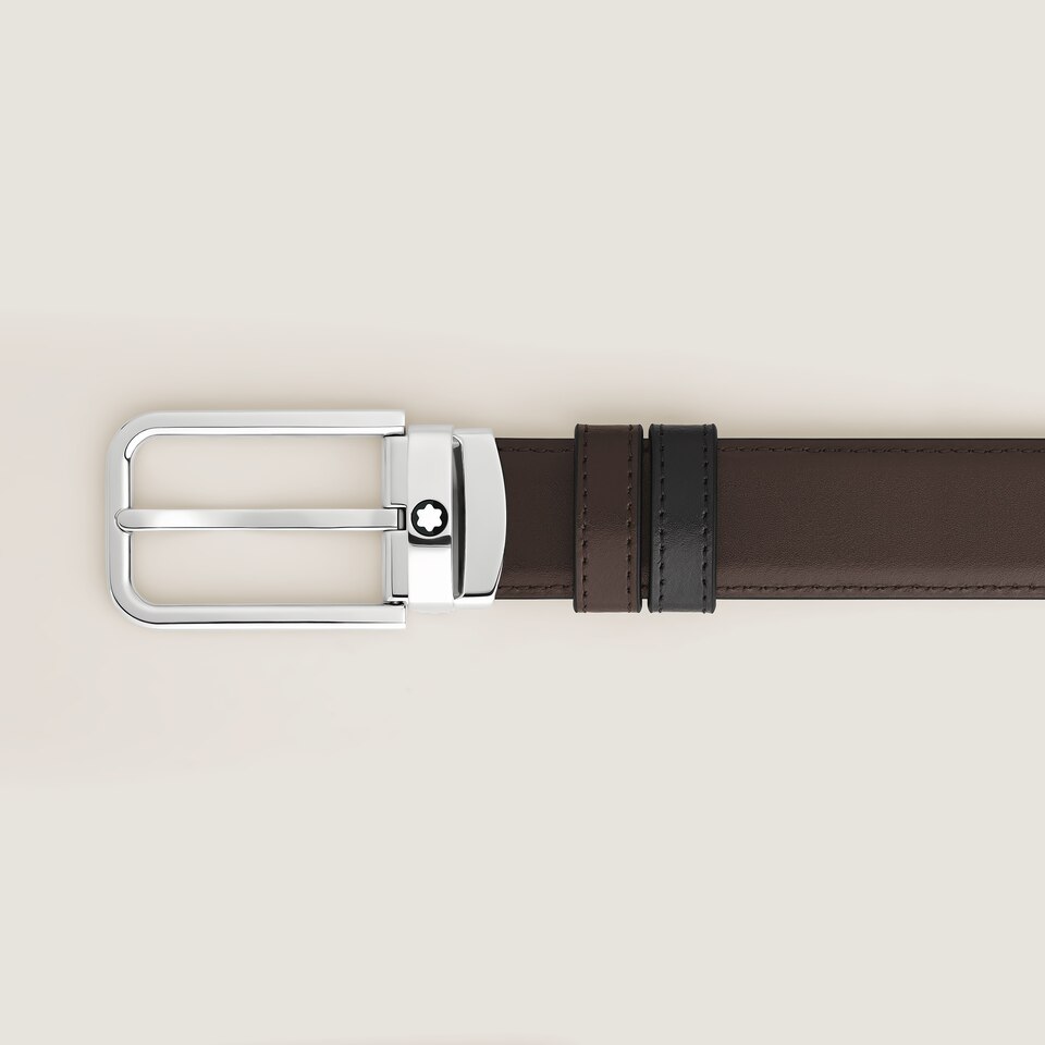 30 mm Reversible Belt in Meisterst&uuml;ck Leather with Rectangular Buckle - 4