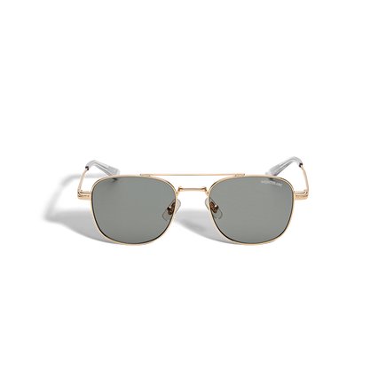 Squared Sunglasses with Gold-Coloured Metal Frame
