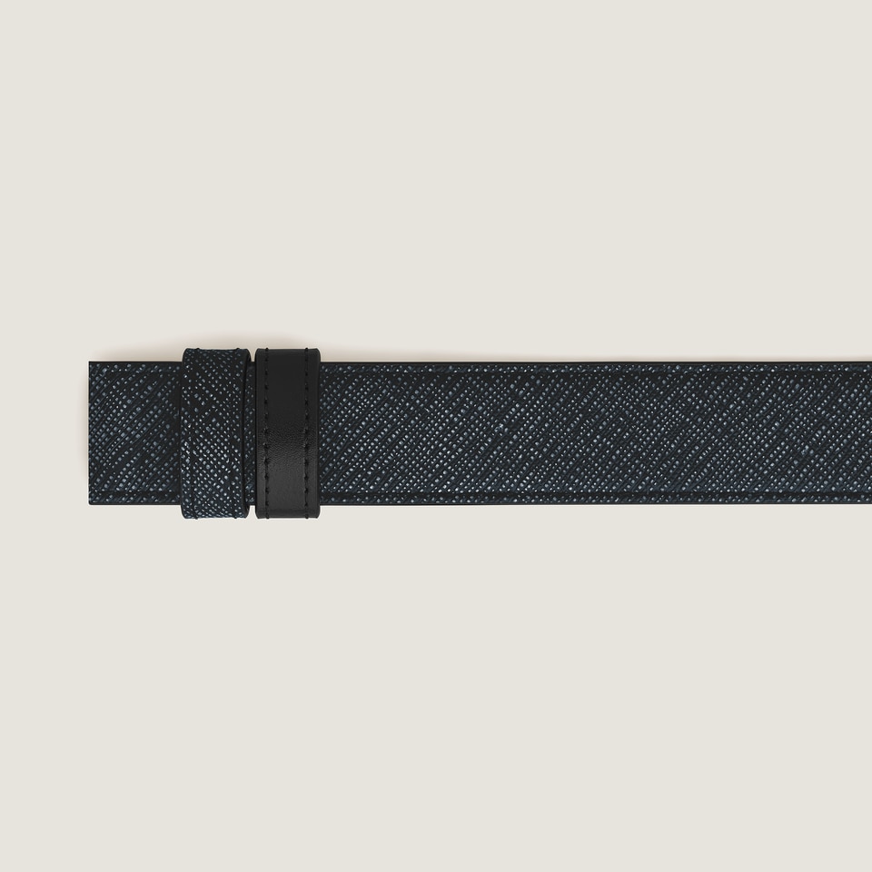 Tweed blue Sartorial/black Meisterst&uuml;ck 30mm reversible leather strap - 3