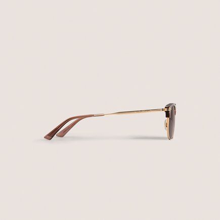 Rectangular Sunglasses with Gold-Coloured Metal Frame