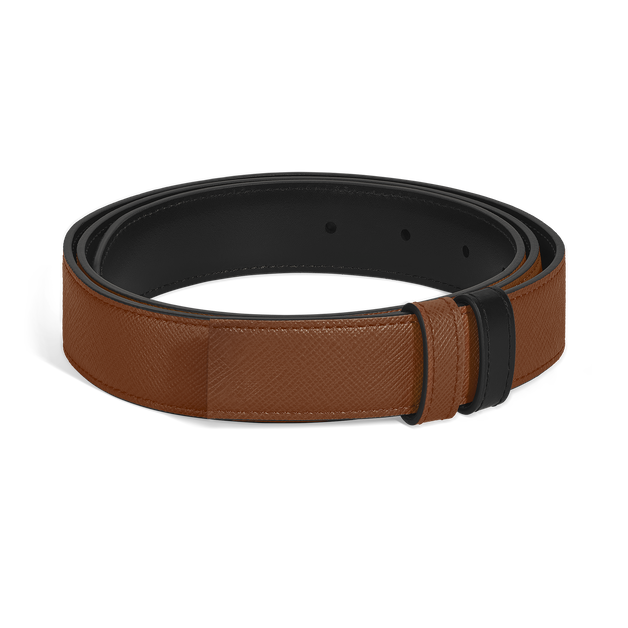 Ceinture en cuir r&eacute;versible 30 mm fauve Sartorial/noir Meisterst&uuml;ck - 1