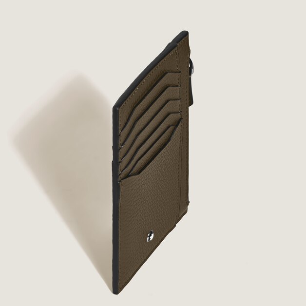 Card Holder 8cc with Zip in Grain Leather - 3
