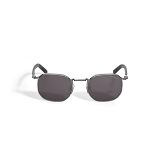 Squared Sunglasses with Grey Metal Frame