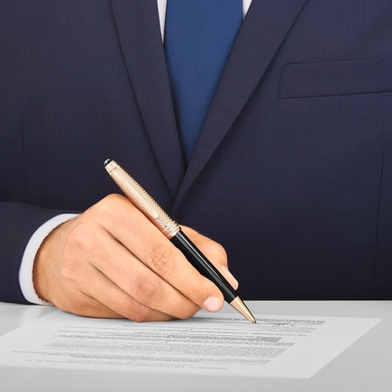 Meisterst&uuml;ck Dou&eacute; Geometry Signature Gold-Coated Classique Ballpoint Pen