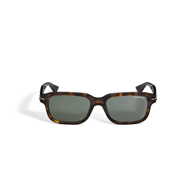 Lunettes de soleil rectangulaires avec monture en ac&eacute;tate havane - 1