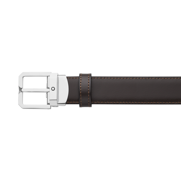 Black/brown 30mm reversible leather belt - 4