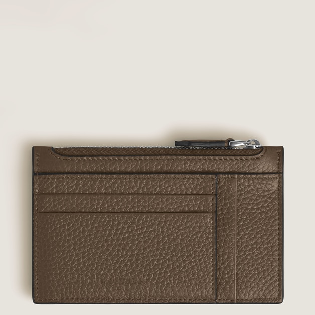 Card Holder 8cc with Zip in Grain Leather - 2