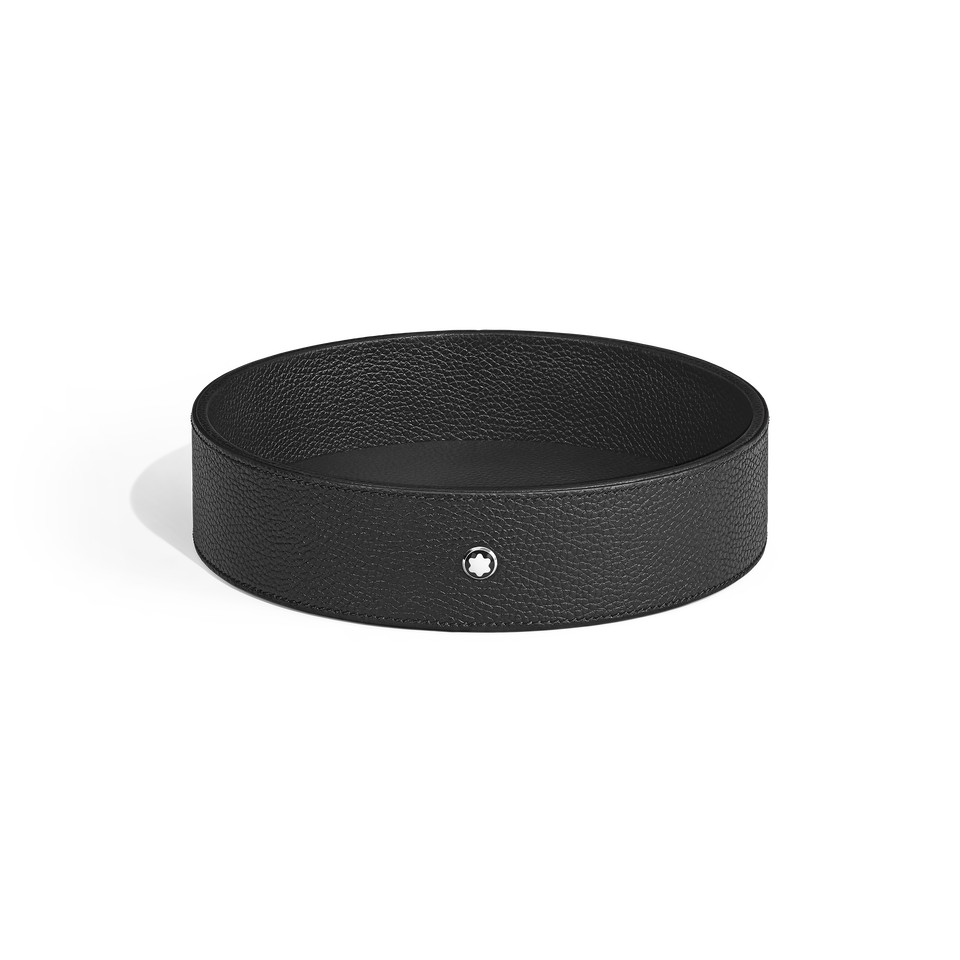 Large Round Desk Tray in Grain Leather - 1