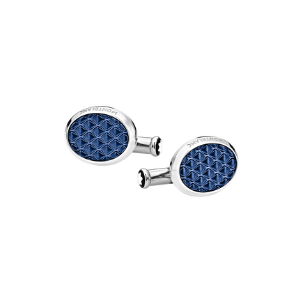 Meisterst&uuml;ck Oval Cufflinks with Geometric Lacquer Inlay
