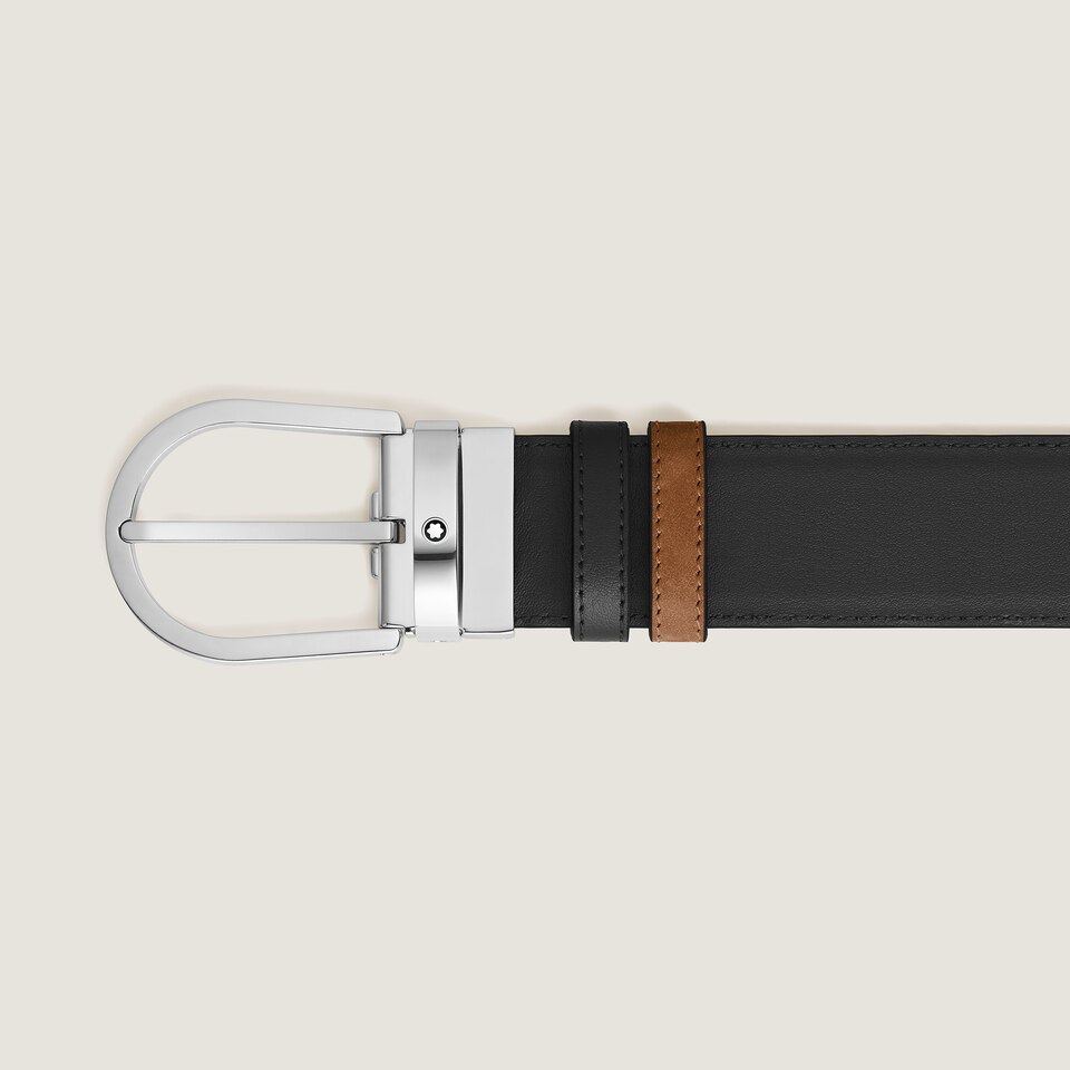 Horseshoe 35 mm Reversible Belt in Suede Leather - 3
