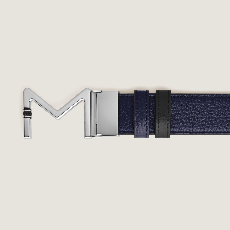 Meisterst&uuml;ck buckle midnight blue/black 35mm reversible leather belt - 3