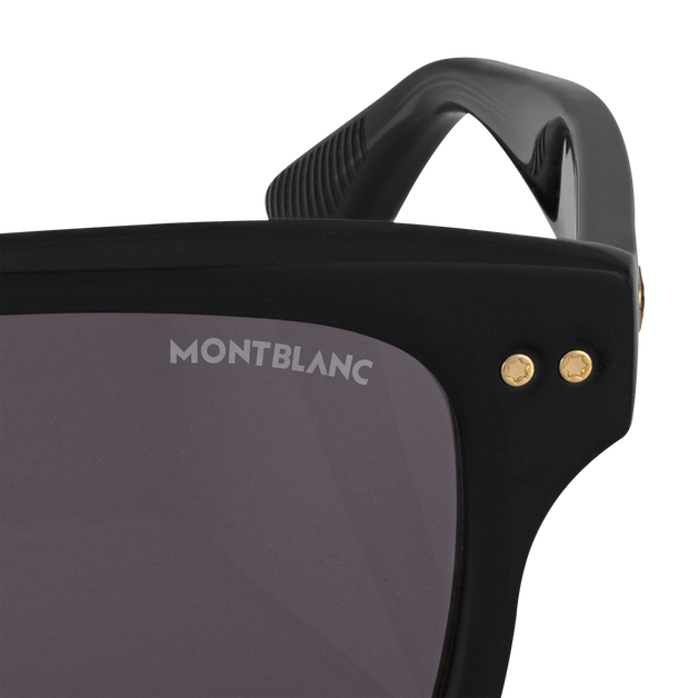 Lunettes de Soleil Rectangulaires avec Monture en Acétate Noire - 3