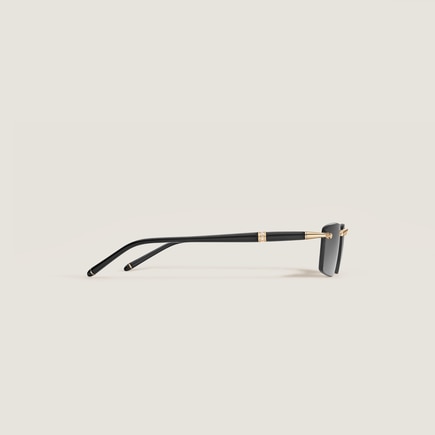 Squared Sunglasses with Gold-Colored Metal Frame