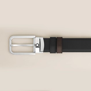 30 mm Reversible Belt in Meisterst&uuml;ck Leather with Rectangular Buckle