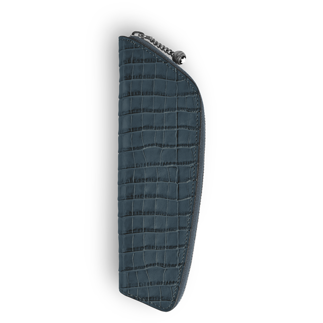 &Eacute;tui pour 1&nbsp;Instrument d'&Eacute;criture en Cuir Emboss&eacute; Croco - 1