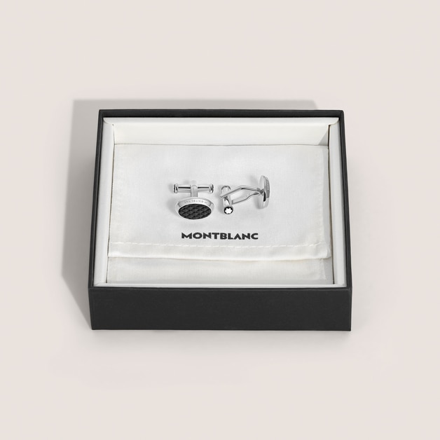 Meisterst&uuml;ck Oval Cufflinks with Geometric Lacquer Inlay - 3