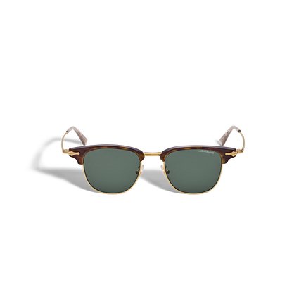Rectangular Sunglasses with Gold Coloured Metal Frame