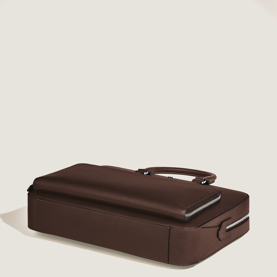 Medium Briefcase with Pocket in Sartorial Leather - 8