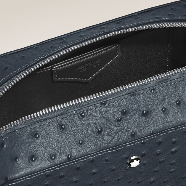 Wash Bag in Ostrich-Embossed Leather - 6