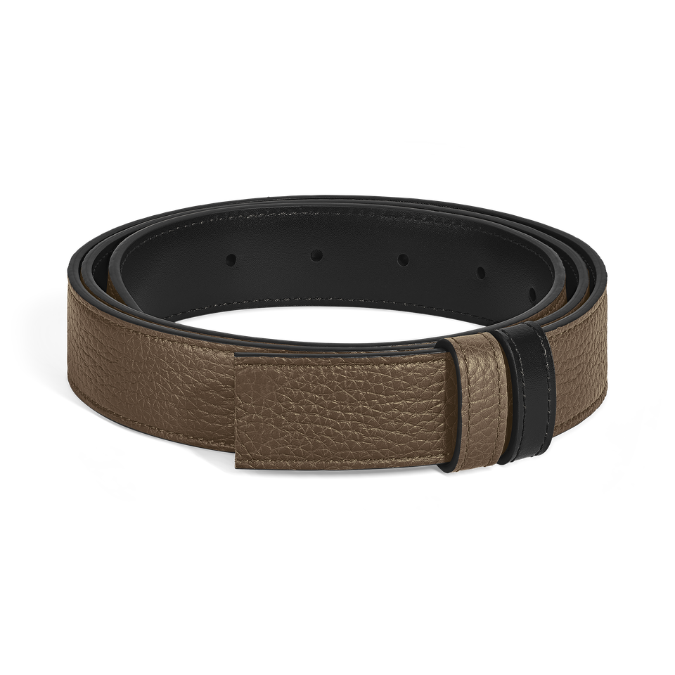 Noisette grain/black Meisterst&uuml;ck 30mm reversible leather strap - 1