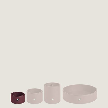 Medium Round Desk Tray in Sartorial Leather